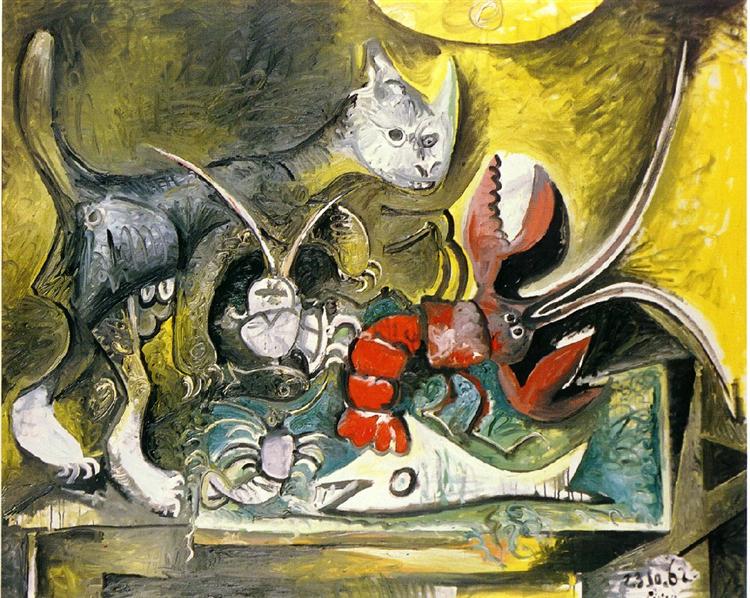 Still Life With Cat And Lobster Nature Morte Avec Chat Et Homard